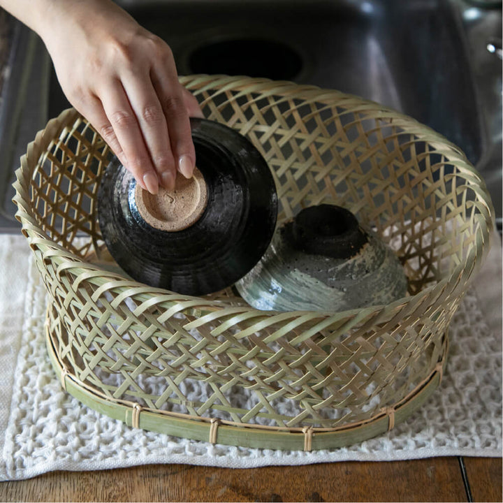 竹籠工房 ゴマコチ 茶碗かご 小