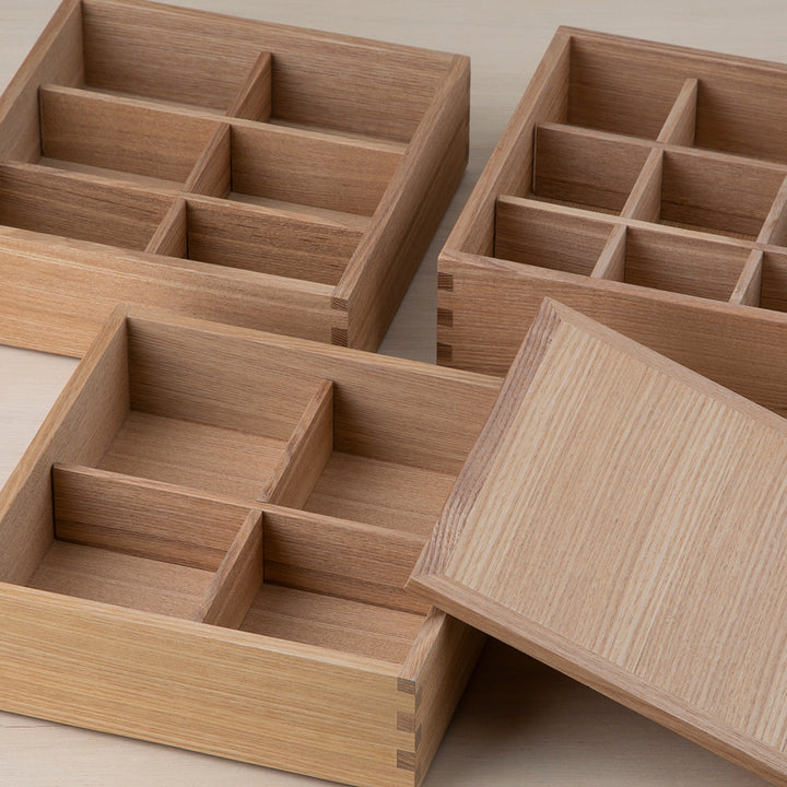 松屋漆器店 白木塗 タモ 四つ切 仕切り 6.0 重箱用