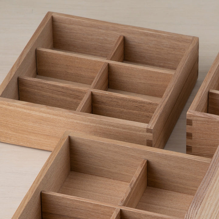 松屋漆器店 白木塗 タモ 六つ切 仕切り 6.0 重箱用