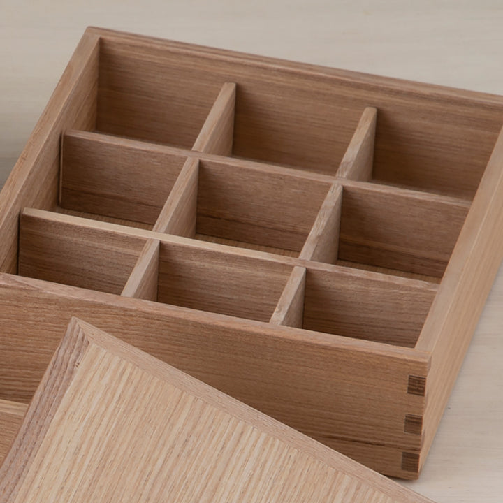 松屋漆器店 白木塗 タモ 九つ切 仕切り 6.0 重箱用