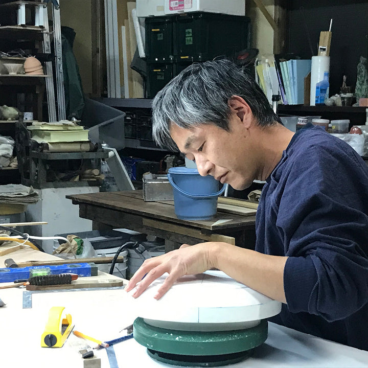 白水工房 粉引楕円鉢・大