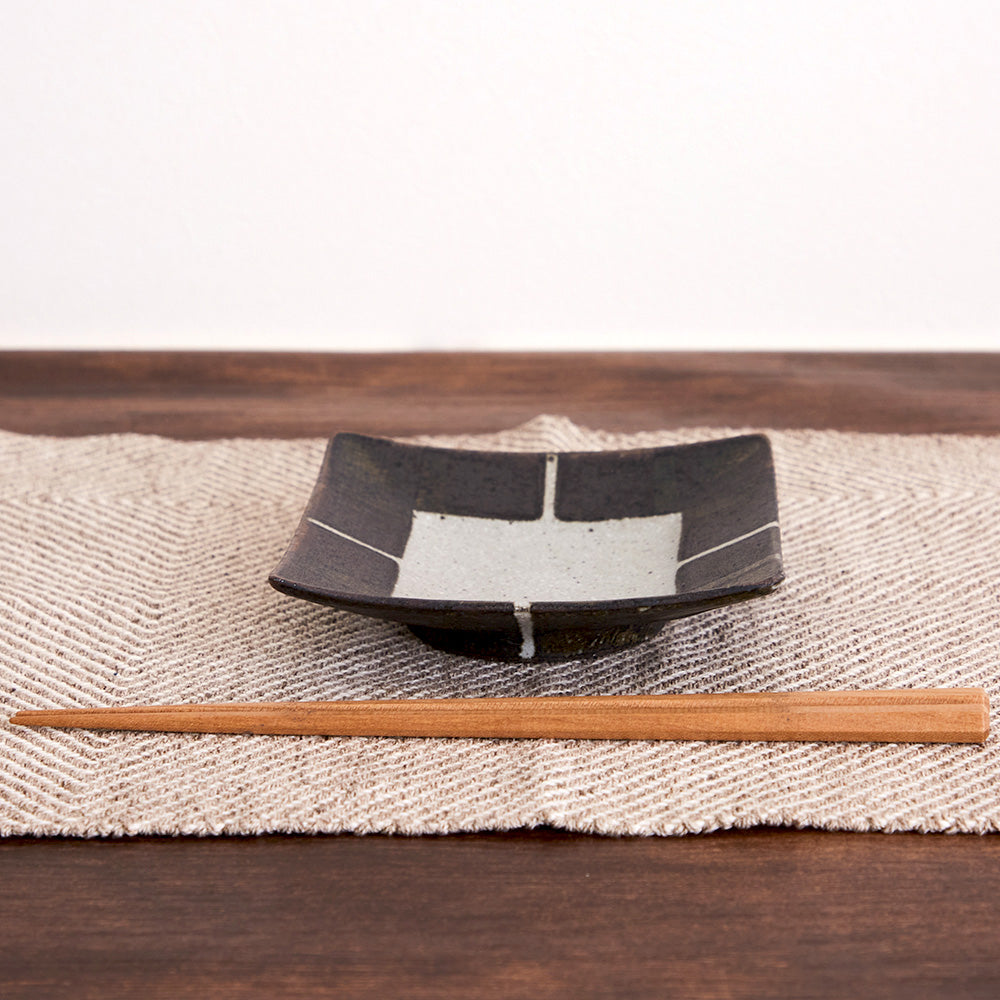 白水工房 鉄黒４寸角皿
