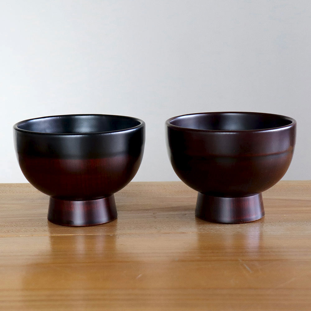 土直漆器 直右ヱ門 欅 端布合鹿椀 2種
