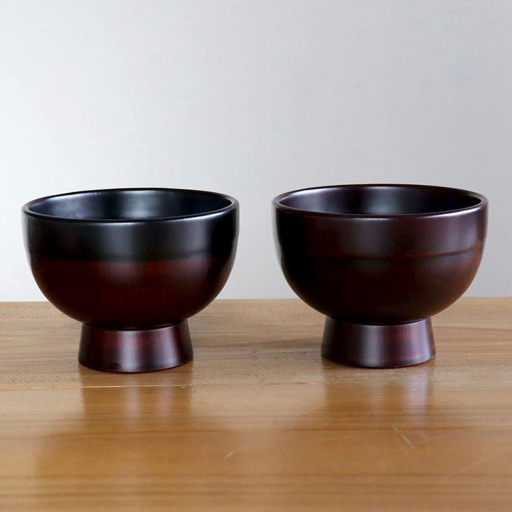 土直漆器 直右ヱ門 欅 端布合鹿椀 2種