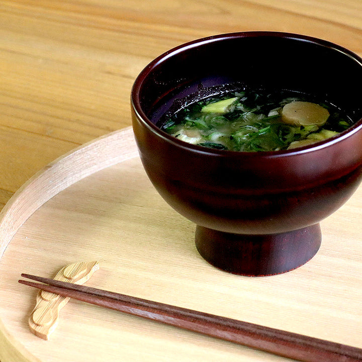 土直漆器 直右ヱ門 欅 端布合鹿椀 2種